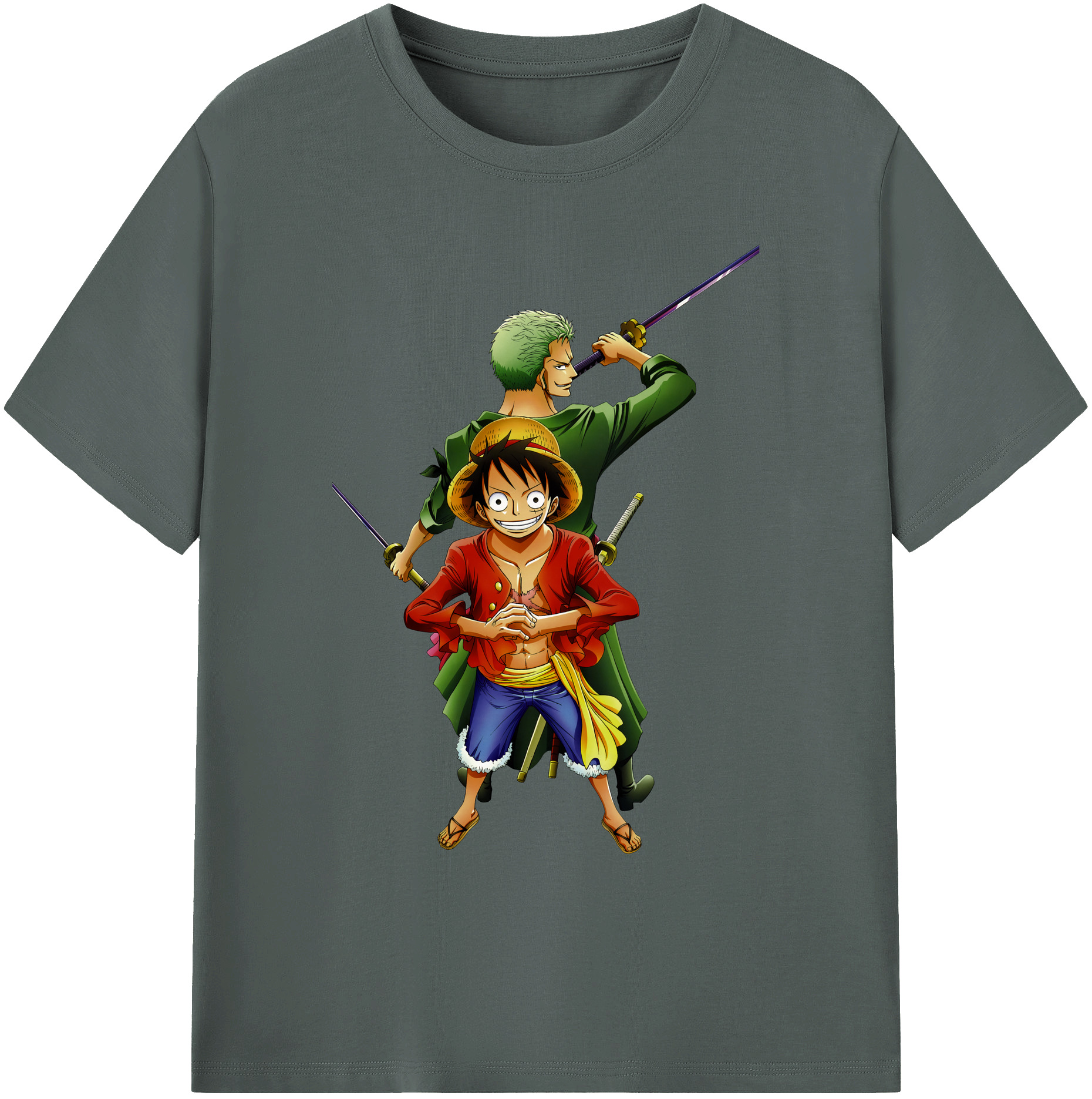 ワンピース モンキー・D・ルフィ ONE PIECE Monkey D. Luffy 綿100％ メンズ半袖Tシャツ｜肌触りやわらか＆通気性